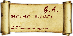 Gáspár Atanáz névjegykártya
