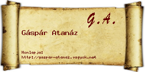 Gáspár Atanáz névjegykártya
